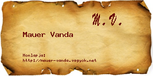 Mauer Vanda névjegykártya